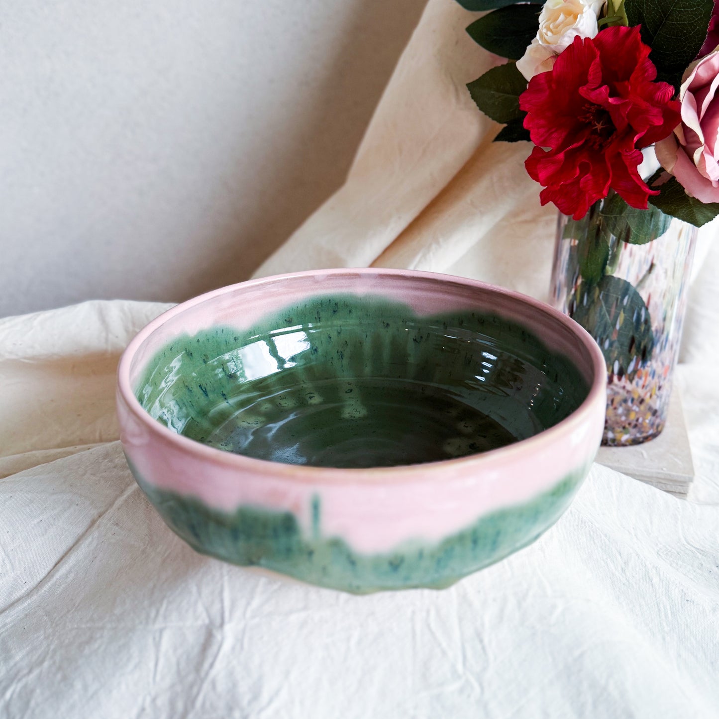 Pink Matcha Wide Salad Bowl #10
