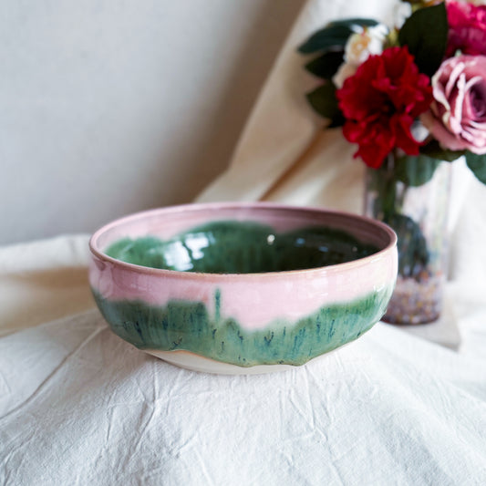 Pink Matcha Wide Salad Bowl #10