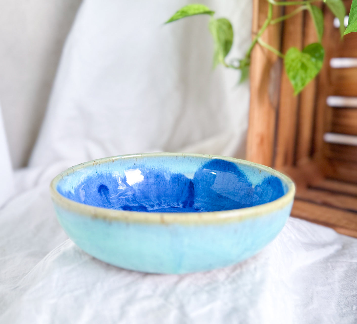 Indigo Fade Pasta Plate #4