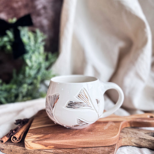 Porcelain Ginkgo Leaves Lotti Mug #2