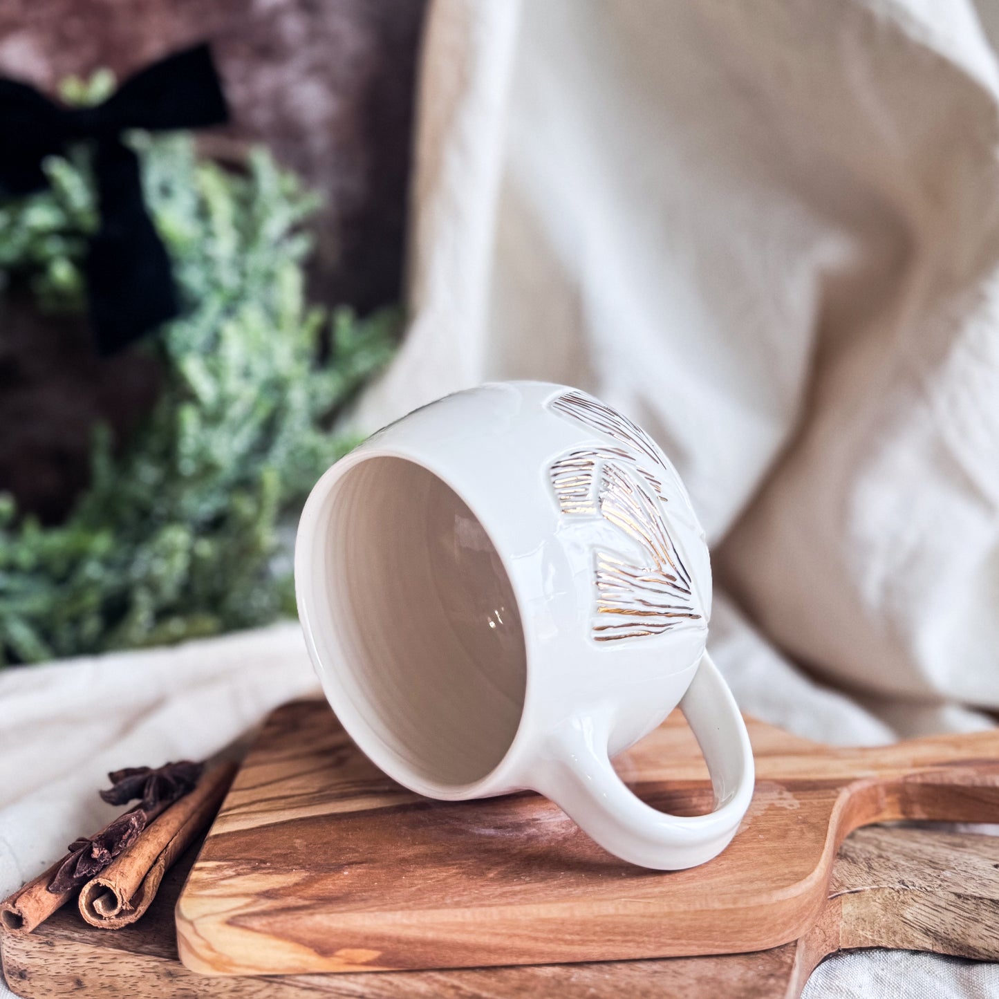 Porcelain Ginkgo Leaves Lotti Mug #2