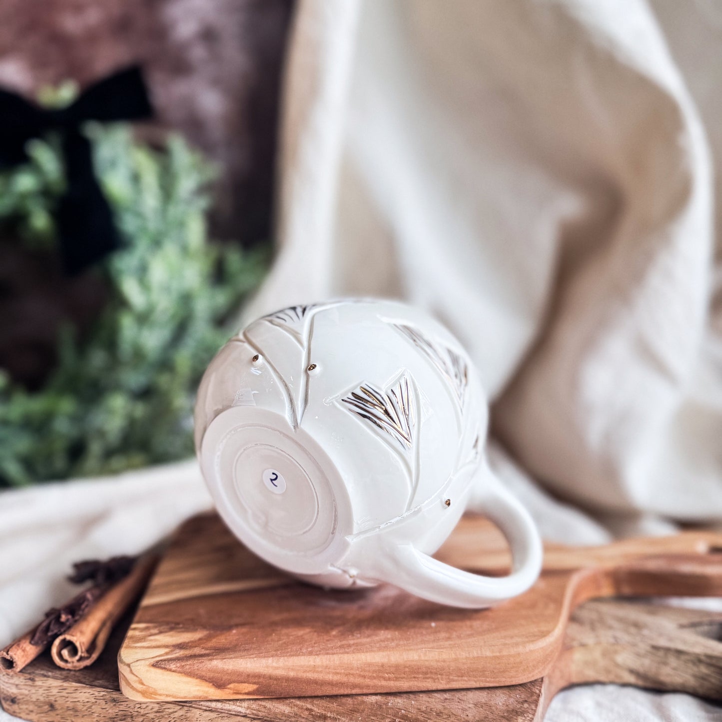 Porcelain Ginkgo Leaves Lotti Mug #2