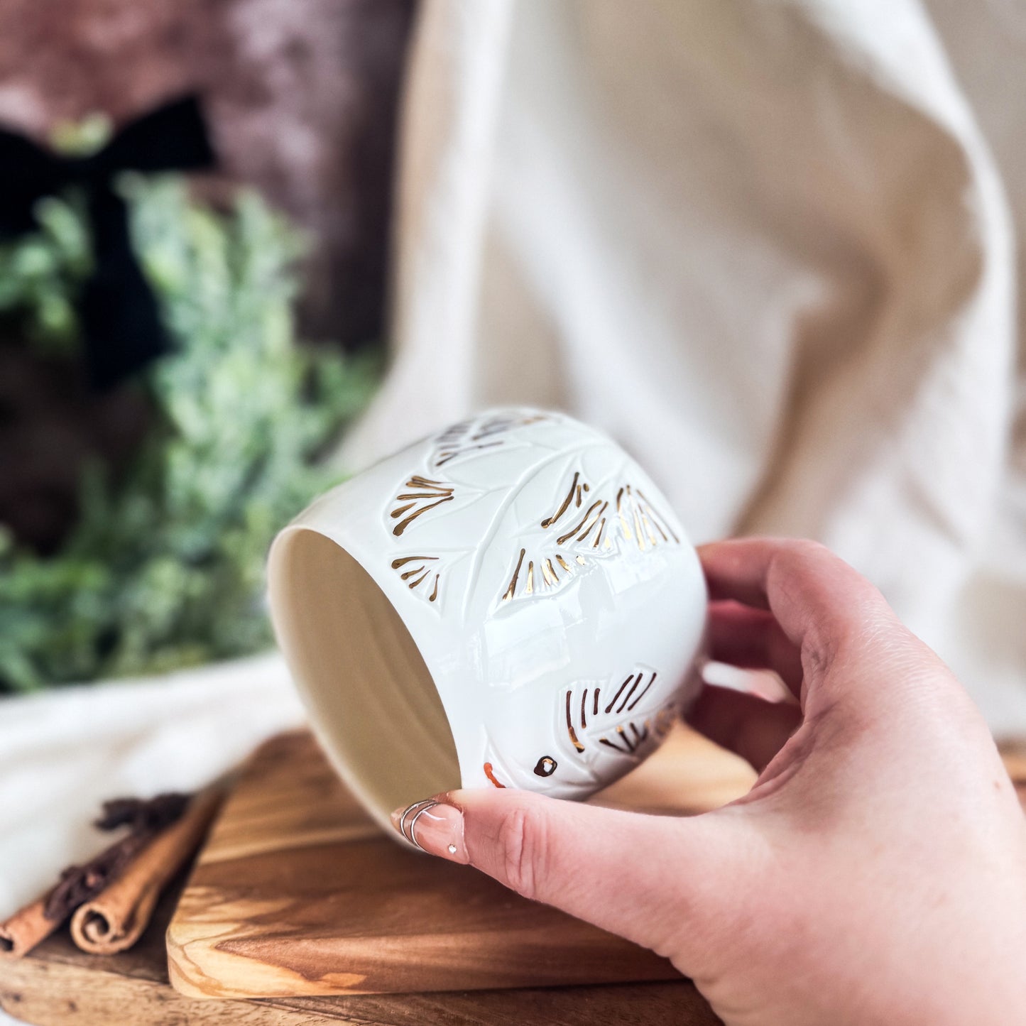 Porcelain Ginkgo Leaves Cup #3