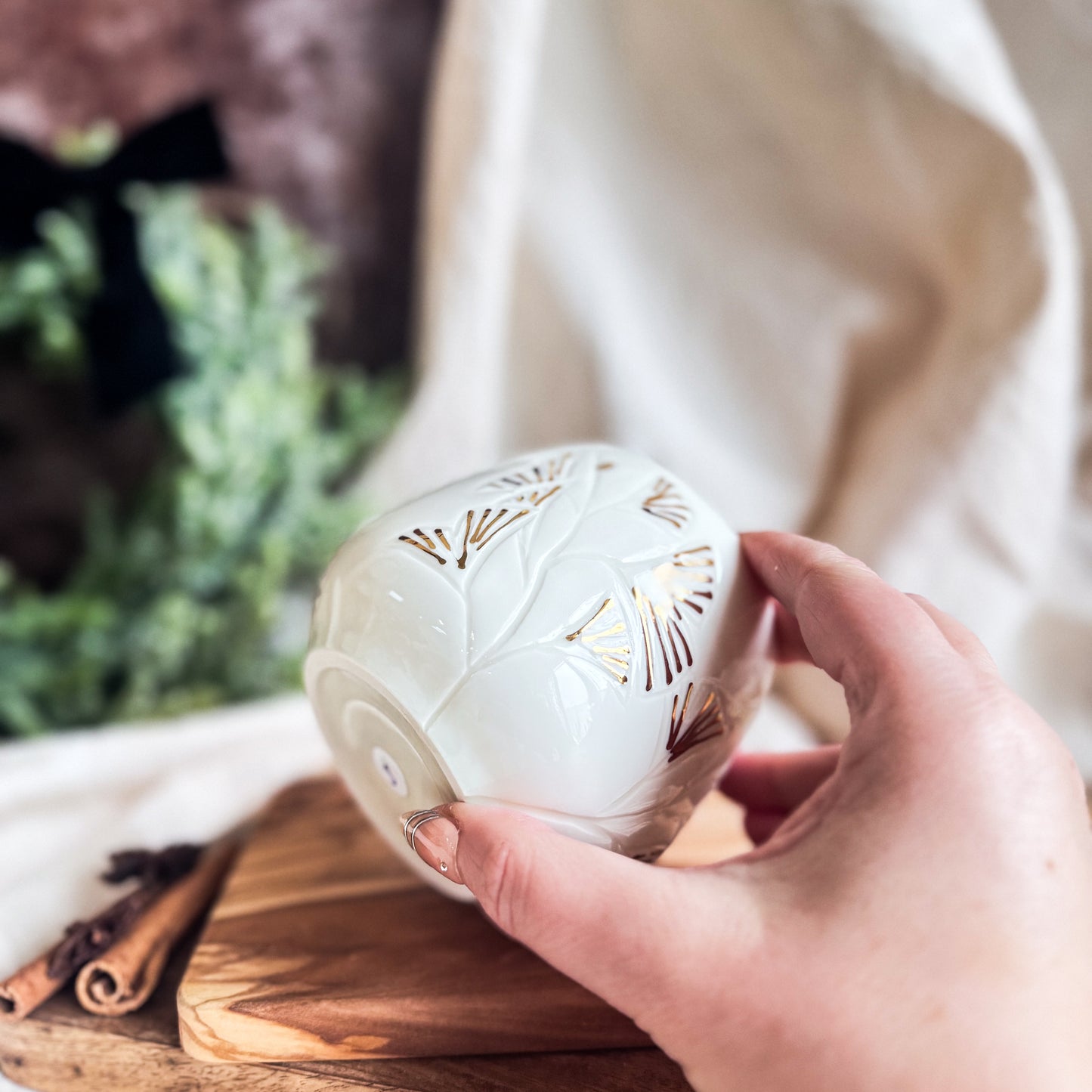 Porcelain Ginkgo Leaves Cup #3