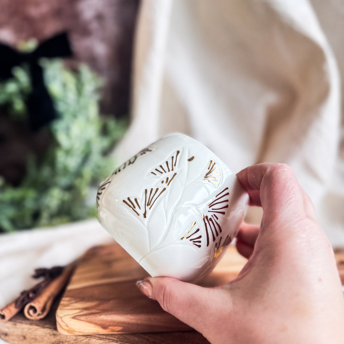 Porcelain Ginkgo Leaves Cup #3