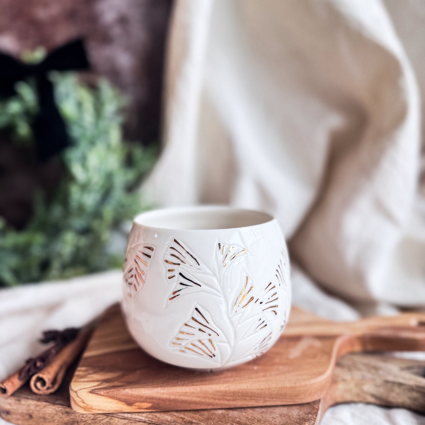 Porcelain Ginkgo Leaves Cup #4
