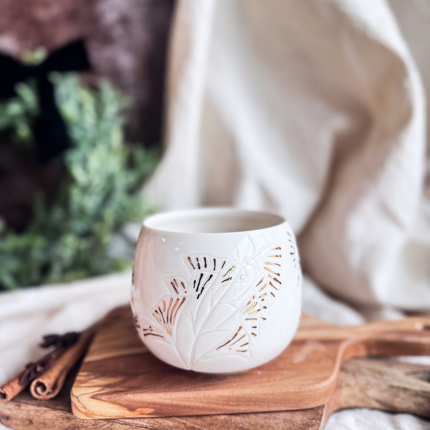 Porcelain Ginkgo Leaves Cup #4