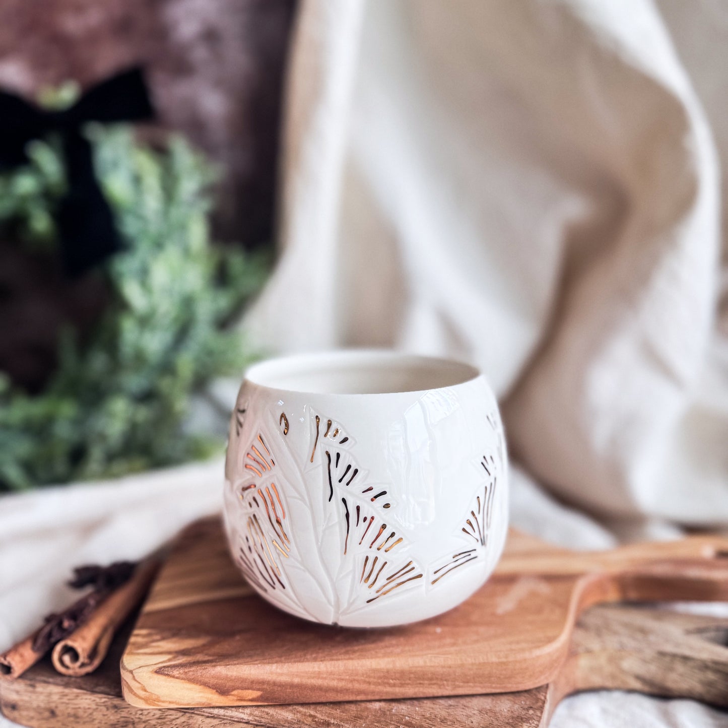Porcelain Ginkgo Leaves Cup #4