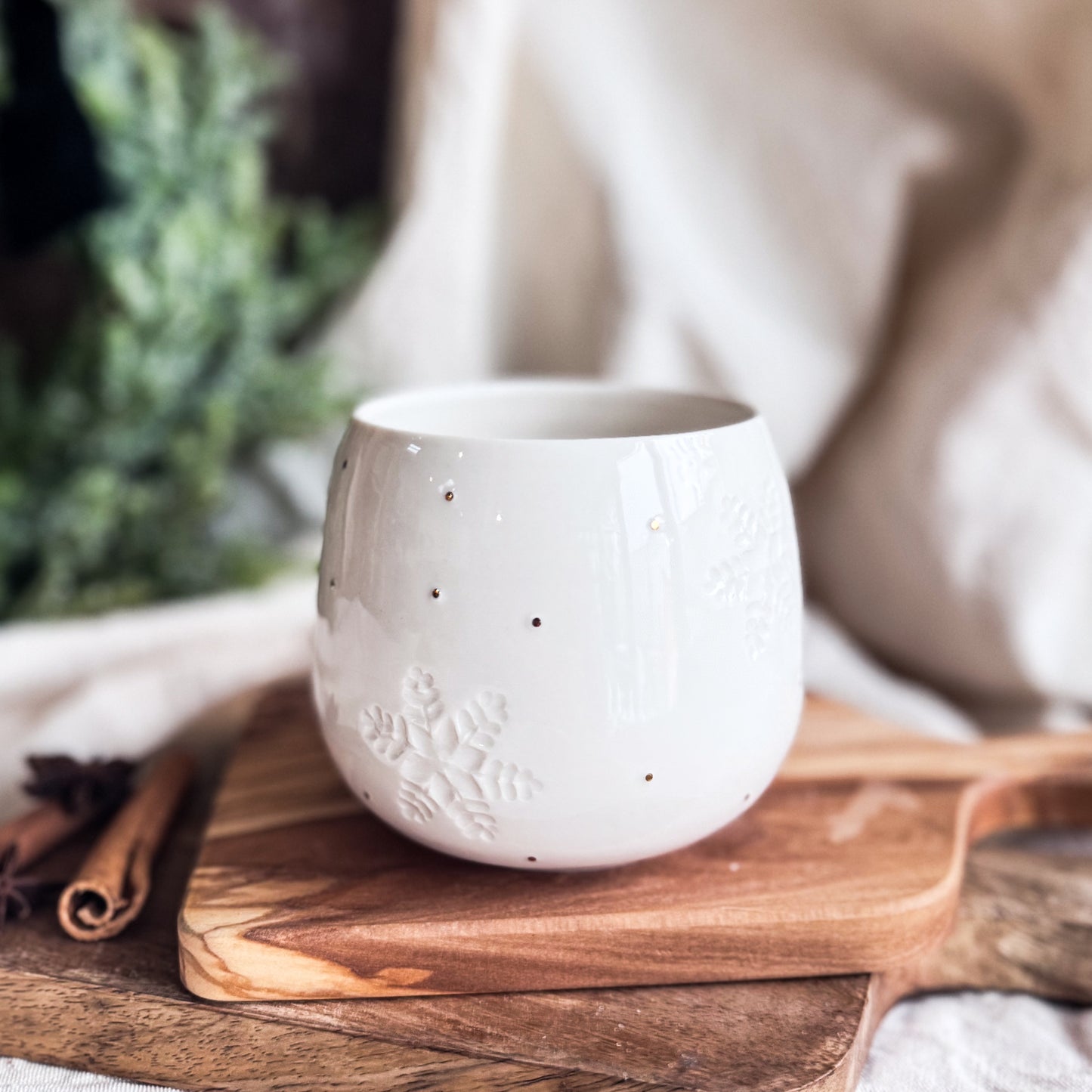 Porcelain Snowflake Mug #1