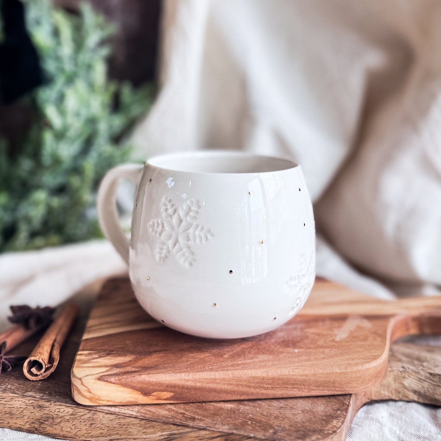 Porcelain Snowflake Mug #1