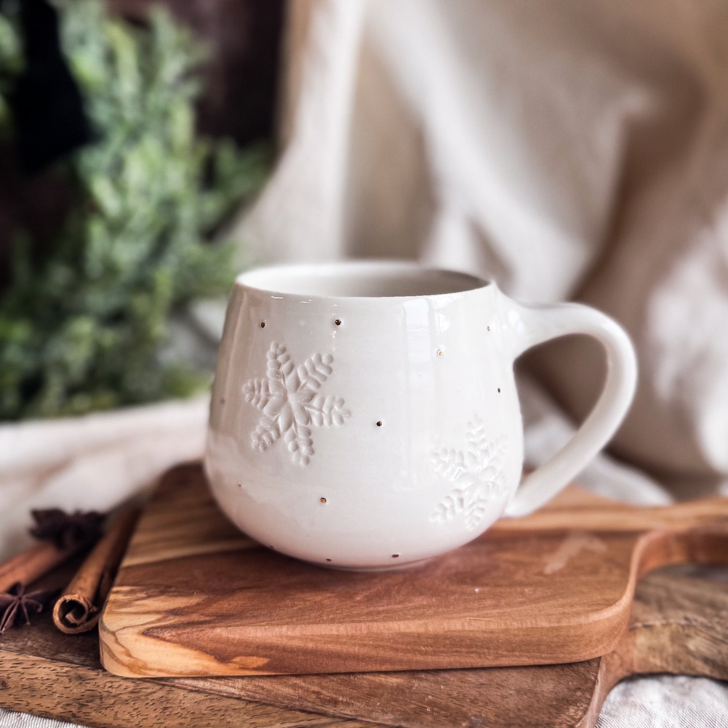 Porcelain Snowflake Mug #3