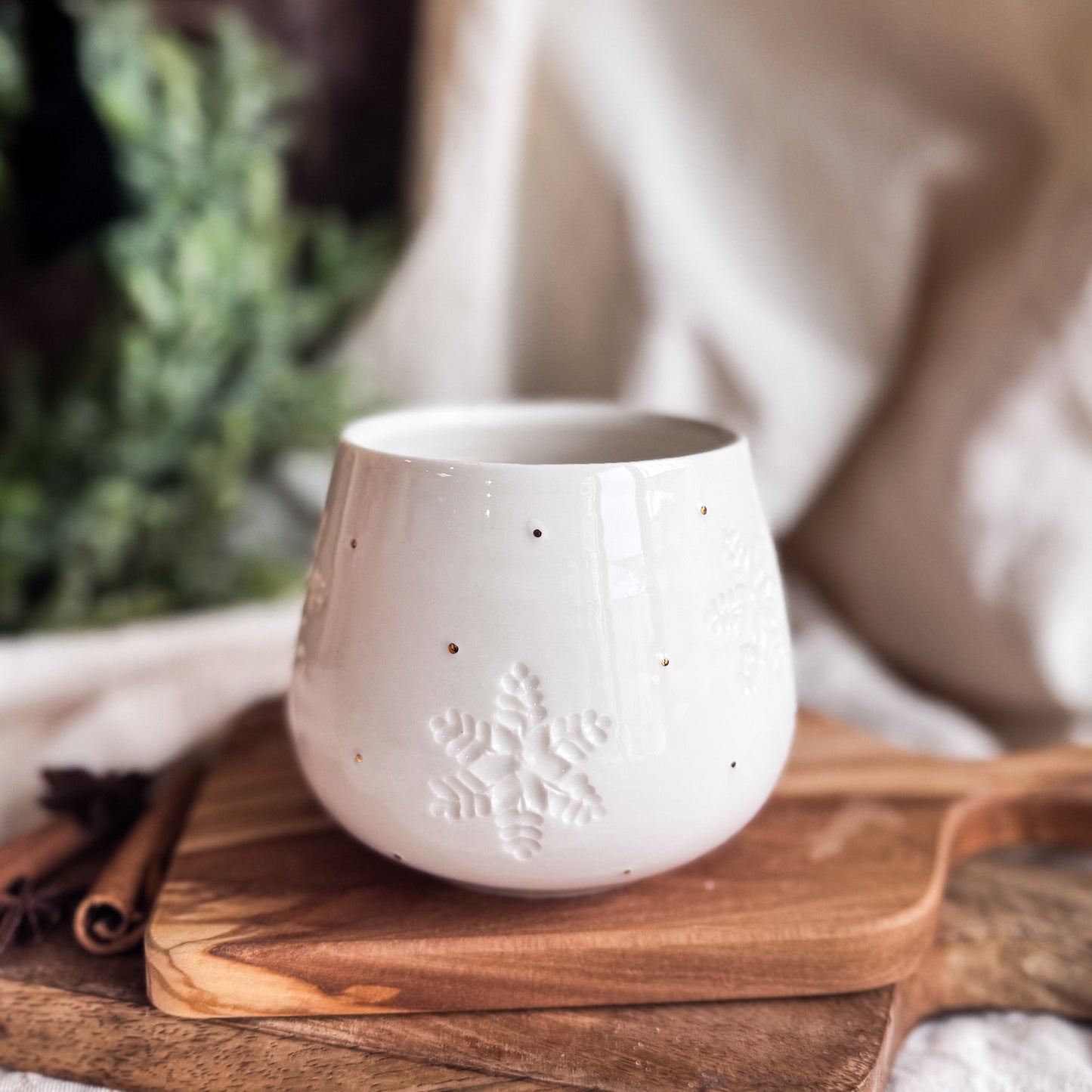 Porcelain Snowflake Mug #3