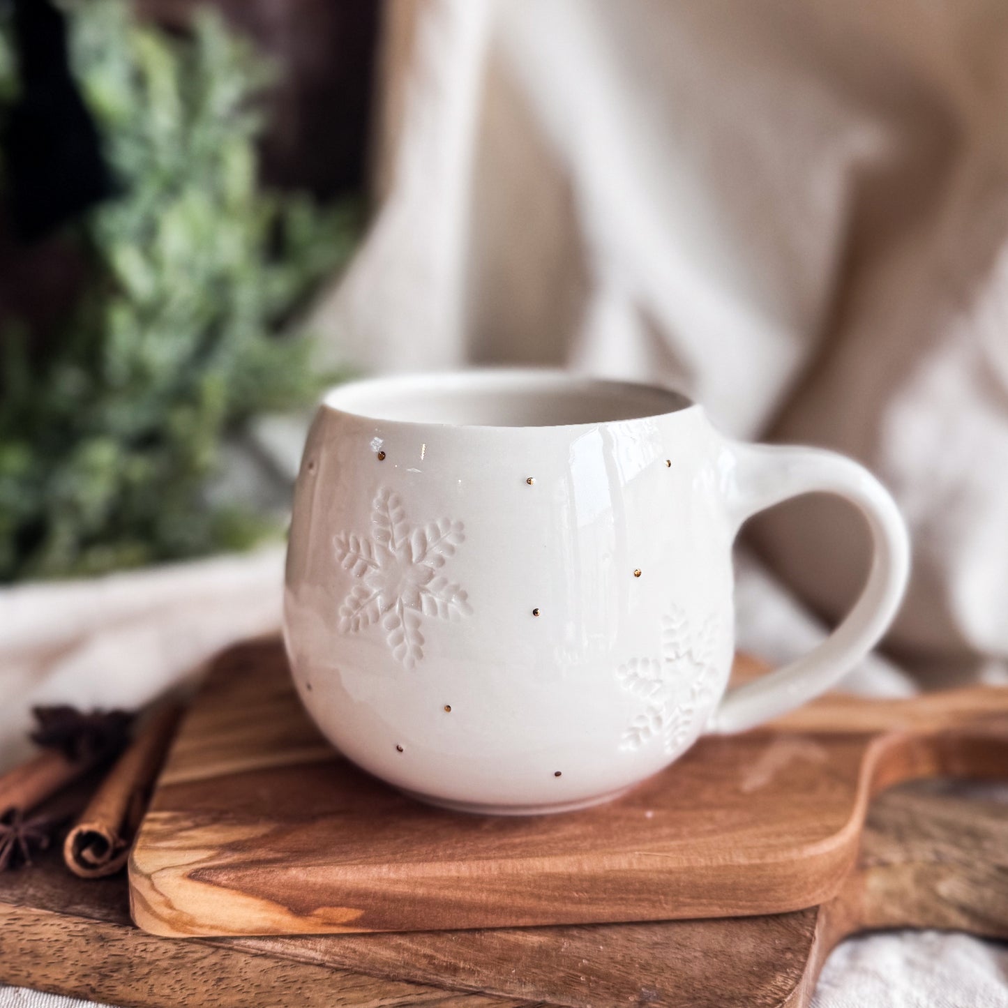 Porcelain Snowflake Mug #4