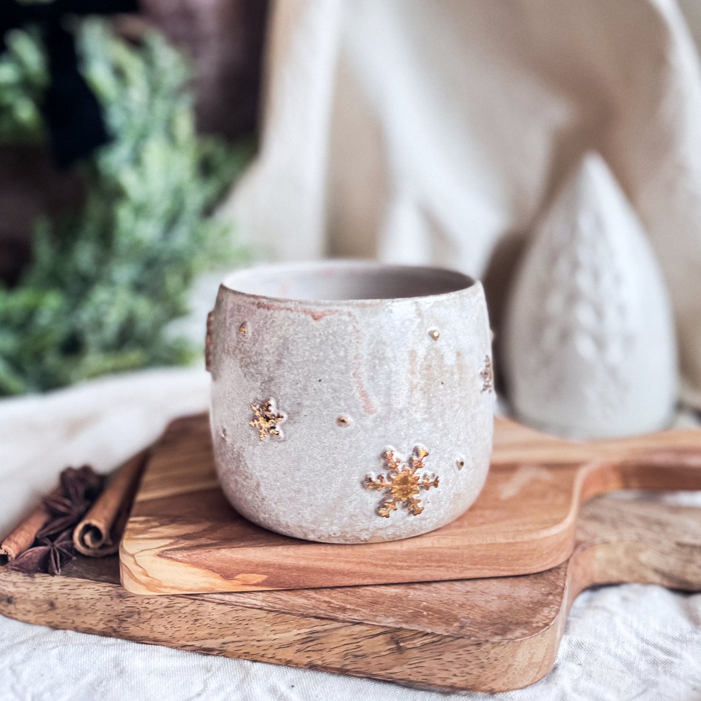 Dusty Pink Snowflake Mug #4
