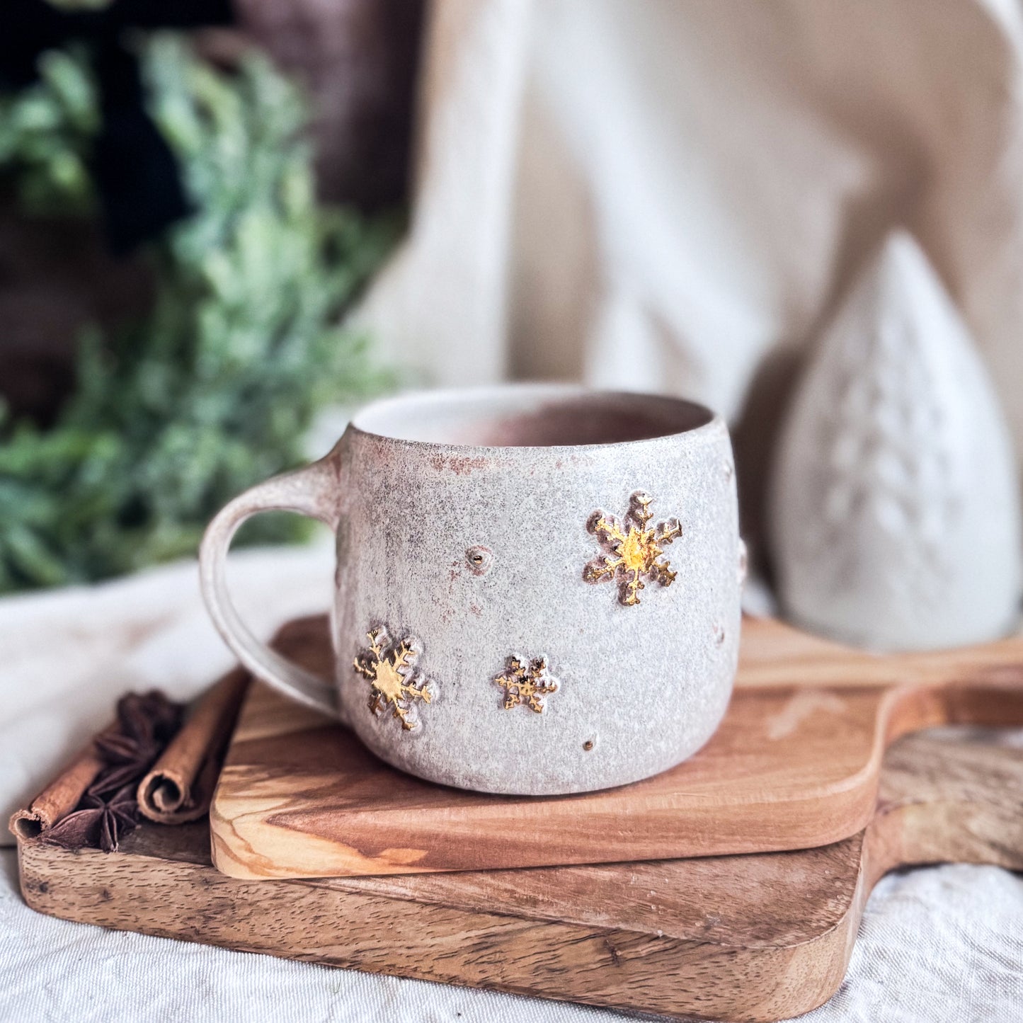 Dusty Pink Snowflake Mug #4