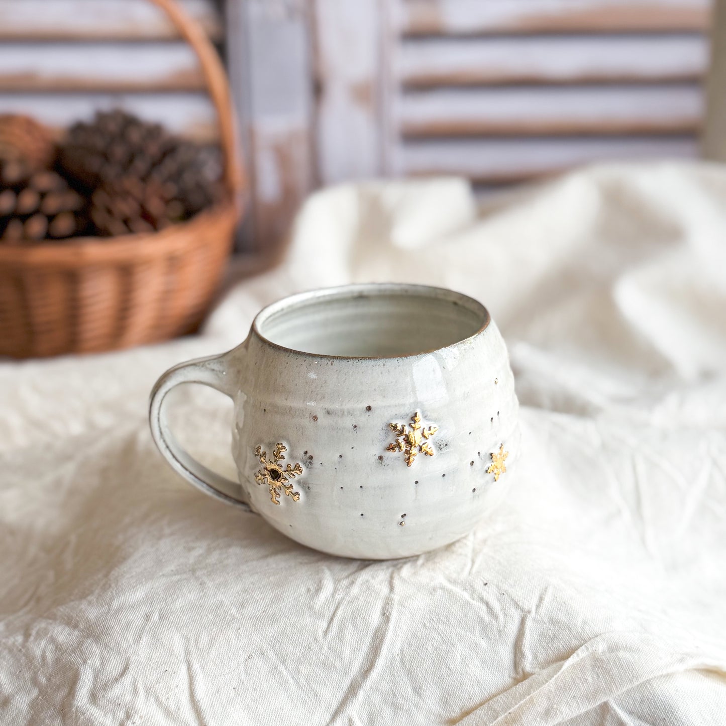 Rustic Snowflake Mug #1