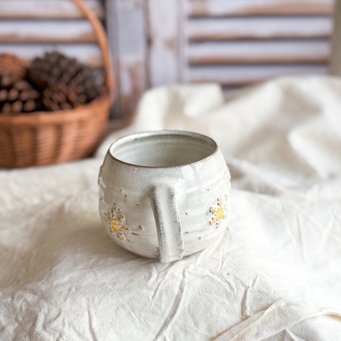 Rustic Snowflake Mug #1